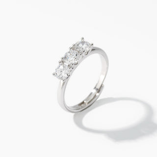Anello trilogy in argento con zirconi