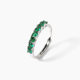 Anello da donna in argento con smeraldi sintetici