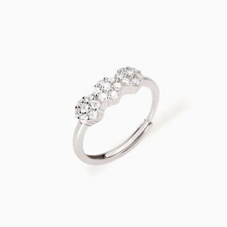 Anello da donna in argento con fiore e zirconi
