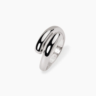 Anello regolabile in argento rodiato