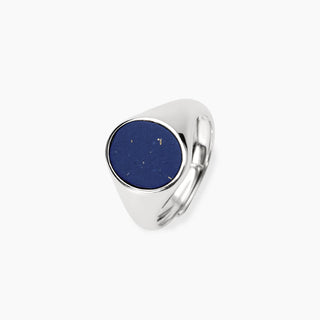 Anello ovale in argento e lapis