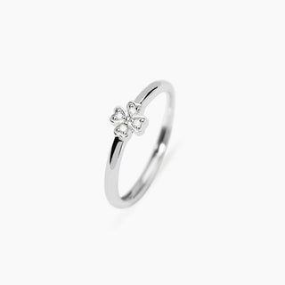 Anello con quadrifoglio in diamanti lab-grown 0,01 carati