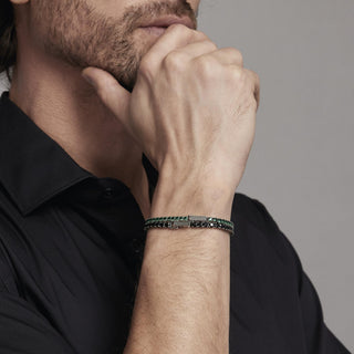 Bracciale tennis da uomo smeraldi sintetici