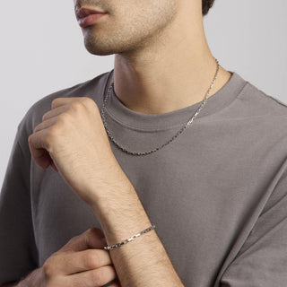 Bracciale in argento con catena allungata