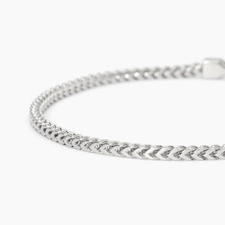 Bracciale in argento con catena franco
