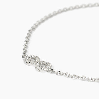 Bracciale in argento con catena forzatina e infinito