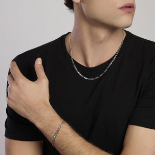 Bracciale uomo in argento con catena