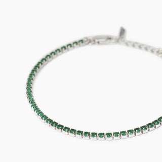 Bracciale tennis uomo con smeraldi sintetici