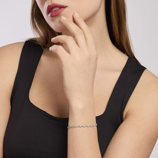 Bracciale in argento con zirconi tondi