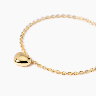 Bracciale in argento placcato oro con ciondolo a cuore