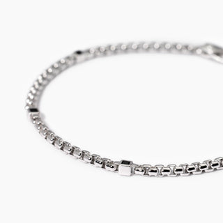 Bracciale uomo con zirconi neri