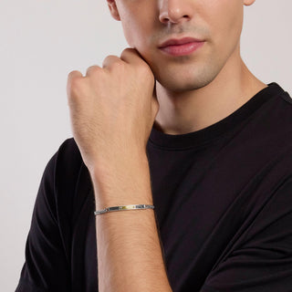Bracciale uomo con elemento placcato oro