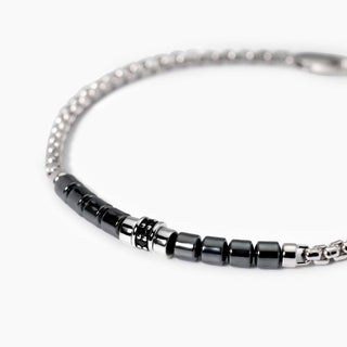 Bracciale uomo con ematite grigia