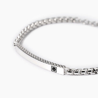 Bracciale uomo con zircone e piastra