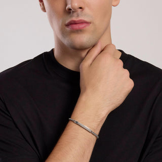 Bracciale uomo con zircone e piastra