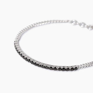 Bracciale con catena groumette e tennis di zirconi