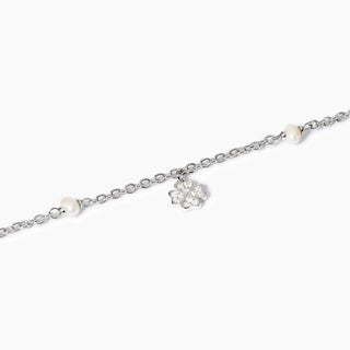 Bracelet with cultured pearls and fur-leaf clover charm VIVA LA VIDA