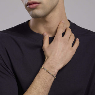 Bracciale regolabile con elementi placcati oro