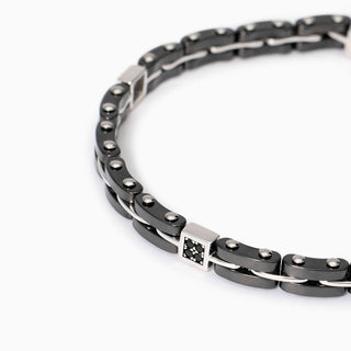 Bracciale con maglie in argento e ceramica