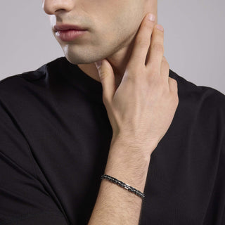 Bracciale con maglie in argento e ceramica