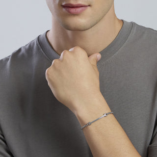 Bracciale regolabile con catena veneta e piastra