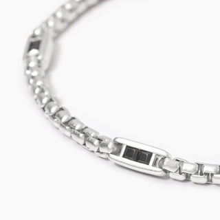 Bracciale con catena veneta e inserti neri