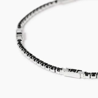 Bracciale tennis da uomo con zirconi neri