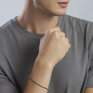 Bracciale tennis da uomo con zirconi neri
