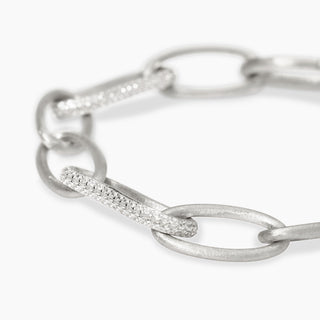 Bracciale in argento bulinato con catena a maglia ovale