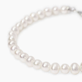 Bracciale regolabile in argento con perle coltivate