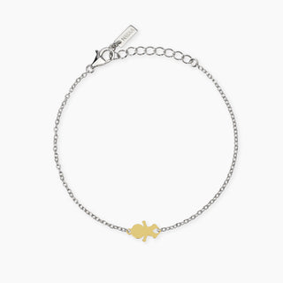 Bracciale in argento con ciondolo bimbo e oro 9K
