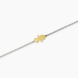 Bracciale in argento con ciondolo bimbo e oro 9K