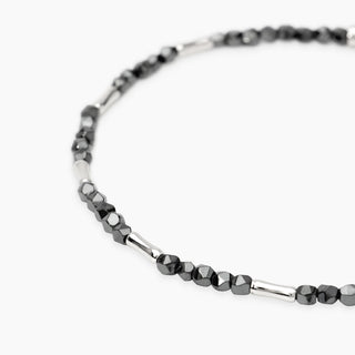 Bracciale regolabile con bambù e sfere di ematite