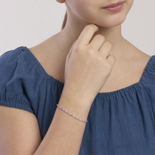 Bracciale bambina rosa in argento