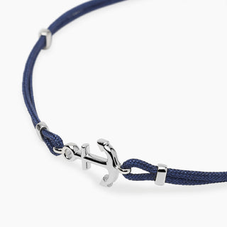 Bracciale da uomo in nylon con ancora in argento