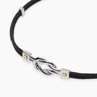 Bracciale in nylon con nodo centrale da uomo