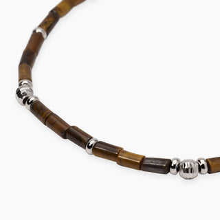 Bracciale da uomo in argento con occhio di tigre
