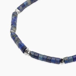 Bracciale da uomo in argento e lapis blu