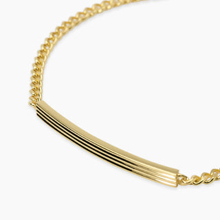 Bracciale da uomo in argento dorato con piastra centrale