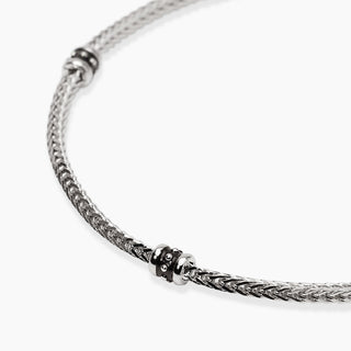 Bracciale in argento con catena foxtail da uomo