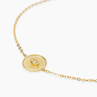 Bracciale in argento dorato con ciondolo occhio