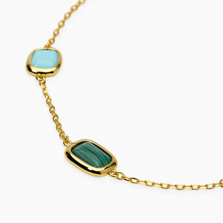 Bracciale in argento dorato con pietre multicolor