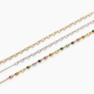 Girocollo in argento con zirconi punti luce