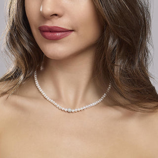 Girocollo in argento con perle coltivate e zirconi