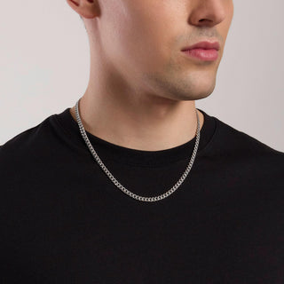 Collana da uomo in argento con catena diamantata
