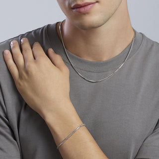 Collana da uomo in argento con maglia greca