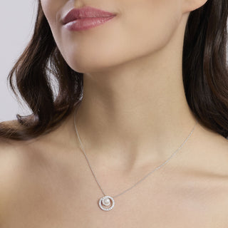 Girocollo in argento con zirconi e perla coltivata