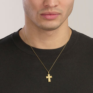 Collana da uomo placcata oro con crocifisso ortodosso