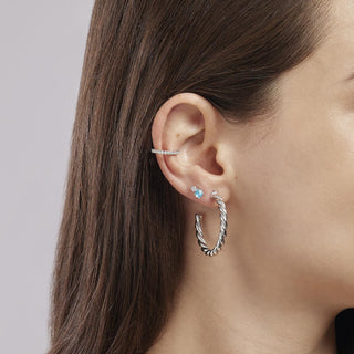 Orecchino ear cuff a cerchio piccolo con zirconi