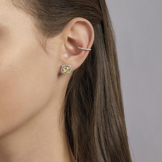 Ear cuff in argento con fila di zirconi bianchi
